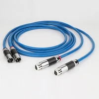 preffair high quality x404 copper silver plating blue audio balance interconnect cable with carbon fiber xlr plug connector hifi
