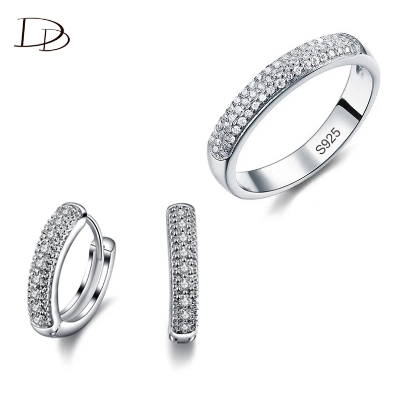 Набор ювелирных изделий из белого золота с цирконием для женщин обручальные