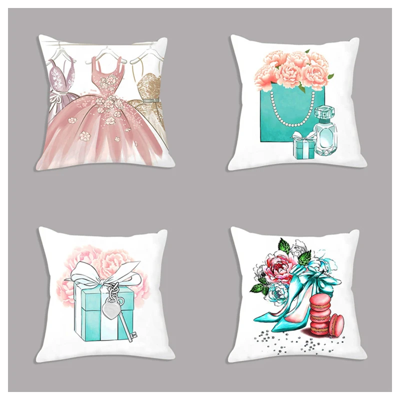 Белый плюшевый Чехол на подушку модный брендовый чехол с цветочным принтом