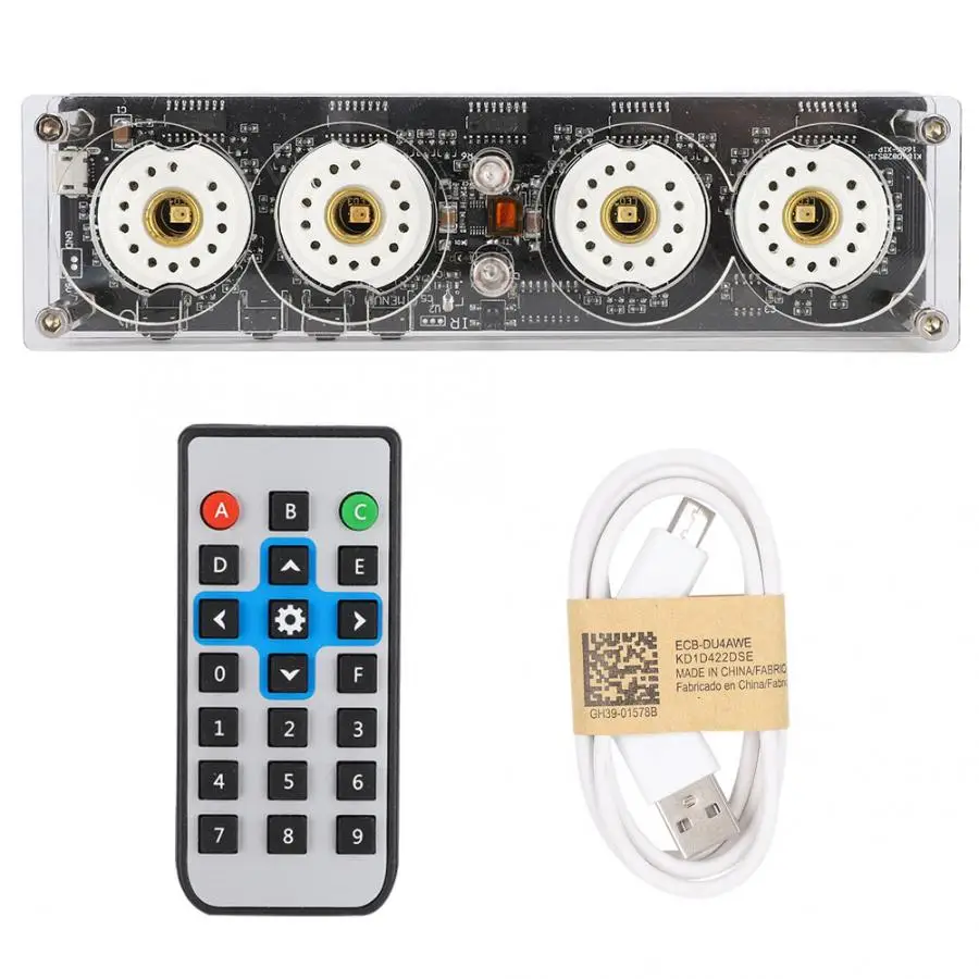 4 битный интегрированный дизайн Nixie Tube часы с дистанционным управлением для