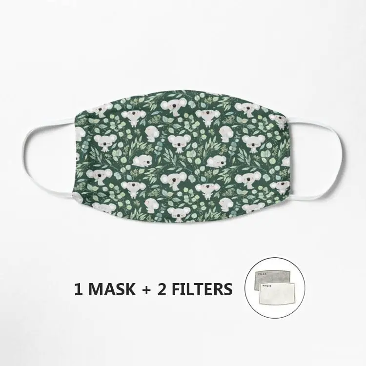 

Коала и маска эвкалипта из полиэстера, роскошная маска для лица с фильтром