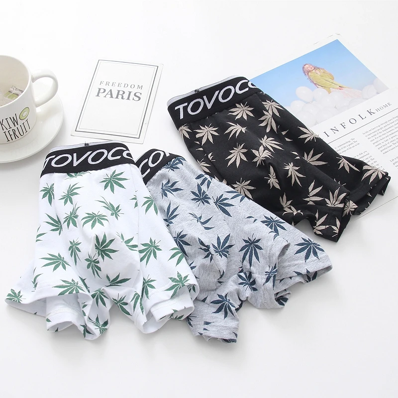 Мужское новое нижнее белье сексуальное Спортивное с принтом средней талии