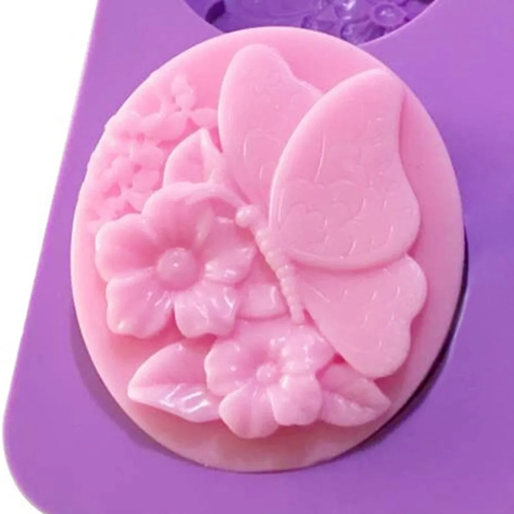 Цветочная форма для мыла торта ручные инструменты 4 отверстия выпечки