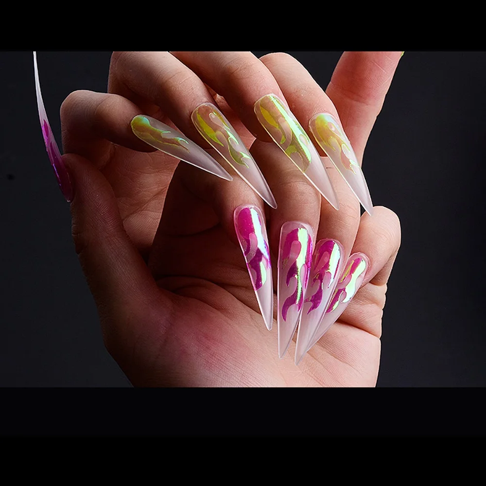 16 шт./компл. огнеупорная полоса Голографическая лента для ногтей стикер дизайна s