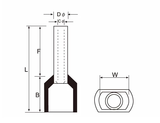 1000pcs/Pack TE 1508 Insulated Ferrules Terminal Block Double Cord Copper Crimp terminal Wires 2x1.5mm2 | Обустройство дома