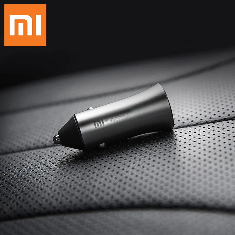 Xiaomi 18W Быстрое Автомобильное зарядное устройство Белый светодиодный сигнальный фонарь зарядное устройство для мобильного телефона Быстрая зарядка два выхода USB порта Быстрая зарядка автомобиля