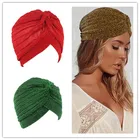 Шапка-тюрбан женская с узлом, Тёплый головной платок серебристого и золотого цвета индийские шляпы, Повседневная мусульманская и индийская шапка, Кепка для химиотерапии, осень-весна