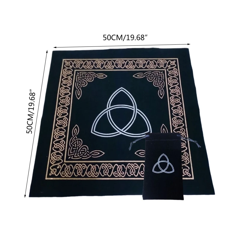 

Art Tarot Pagan Altar Cloth Flannel Tablecloth with Bag Divination Game Card Pad T4MF