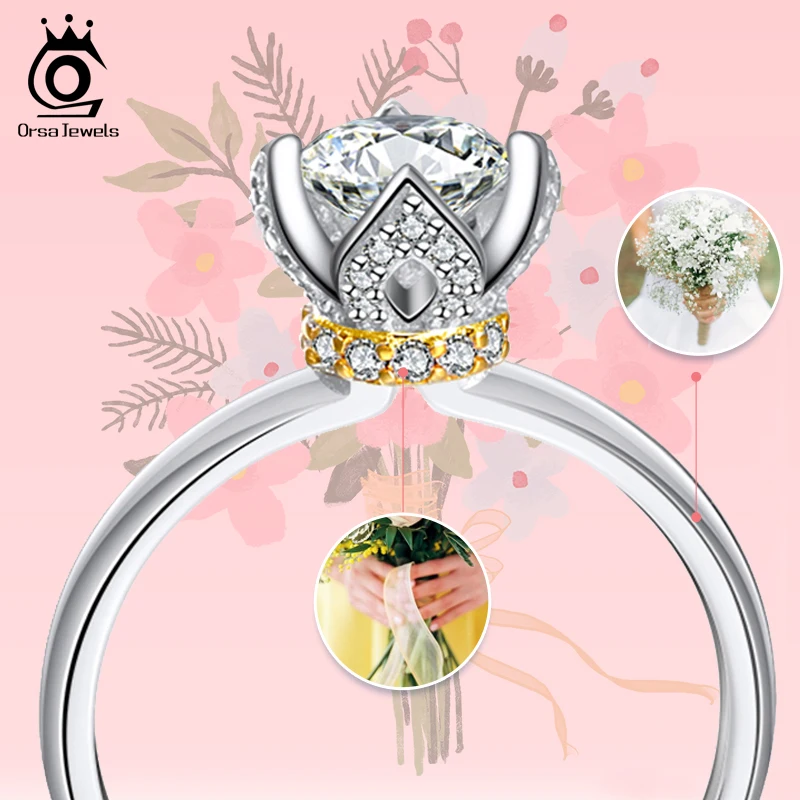 ORSA JEWELS оригинальный дизайн 925 пробы Серебряное кольцо обручальное предложение