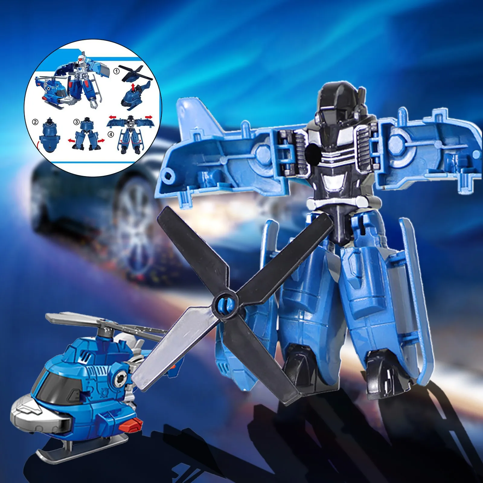 

Deformation Helicopter Toy Children's Transformable Helicopter Robot Toy Boy's Dream Toys Children Gift Child Model Toy