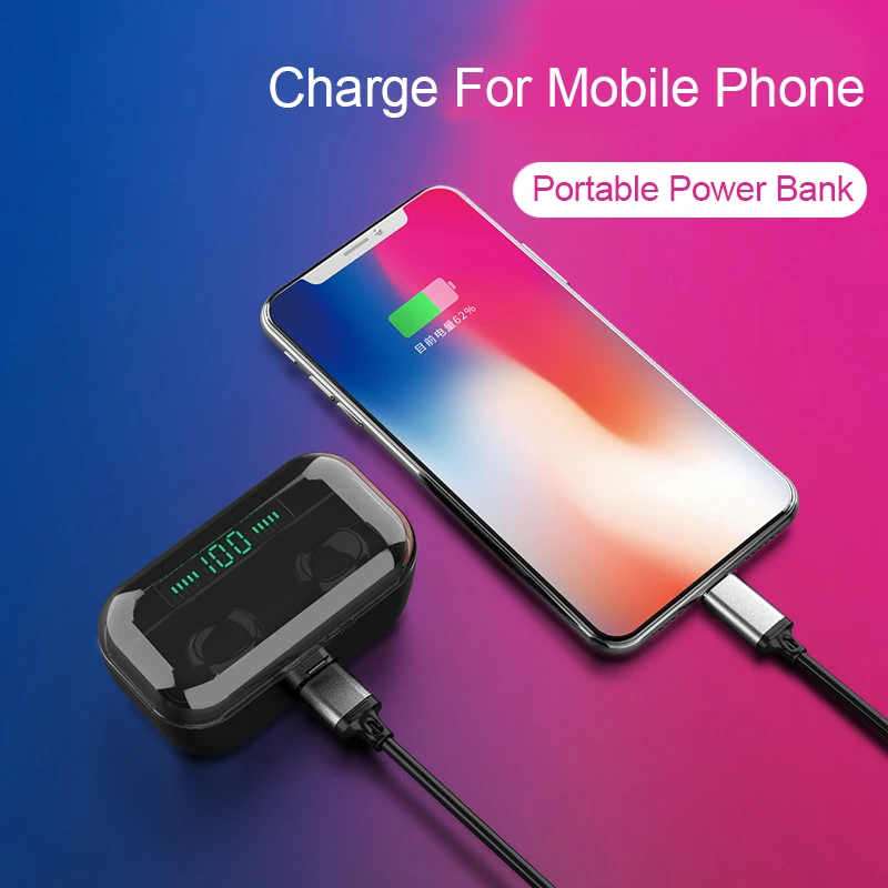 Bluetooth наушники G6s TWS Беспроводные наушники с 3500 мАч power Bank Bluetooth V5.0 светодиодный дисплей гарнитура IPX5 Водонепроницаемый