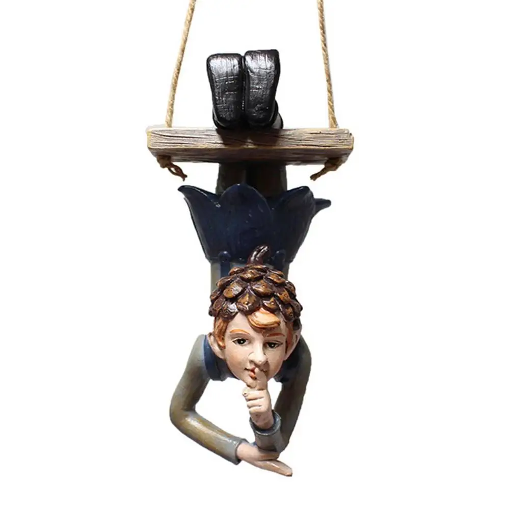 

Outdoor Garden Statues Carefree Elf On The Swing Outdoor Statues Durable Resin Garden Ornaments For Home Patio Yard Lawn Porch H