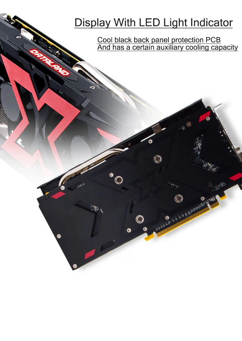 Dataland RX580 видеокарта 8 Гб Radeon RX580 8 г видеокарты для AMD Дисплей порт HDMI DVI-D PCI-E3.0* 16 рабочего стола