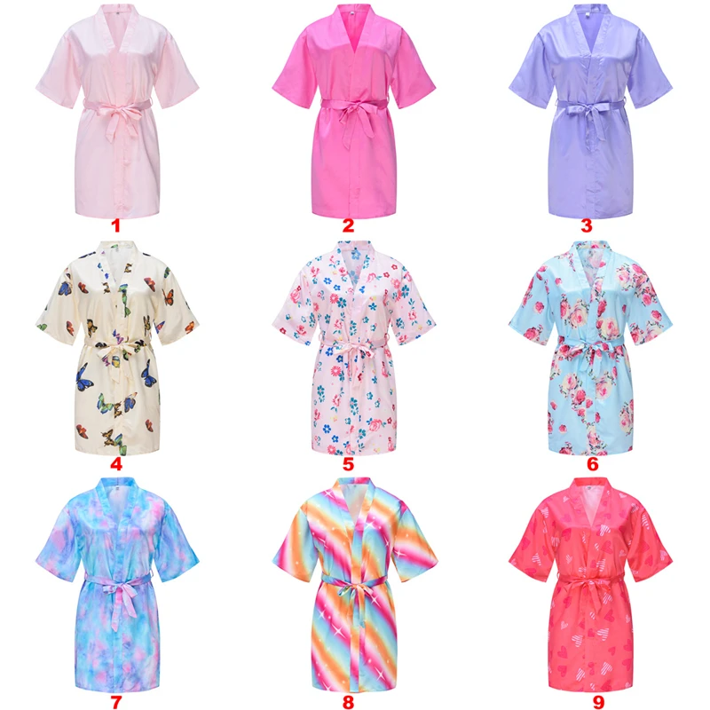 

New Kids Robe Children Sleepwear Dressing Gown Summer Kimono Bath Robes Birthday Girl Children Girls Bathrobe Nightgown Robe