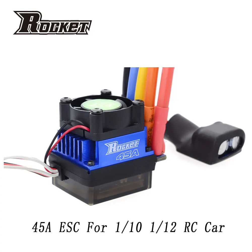 

Ракета 45A бесщеточный ESC электрический регулятор скорости 6V/2A BEC для 1/10 1/12 Traxxas Kyosho RC автомобиль 3650 F540 мотор