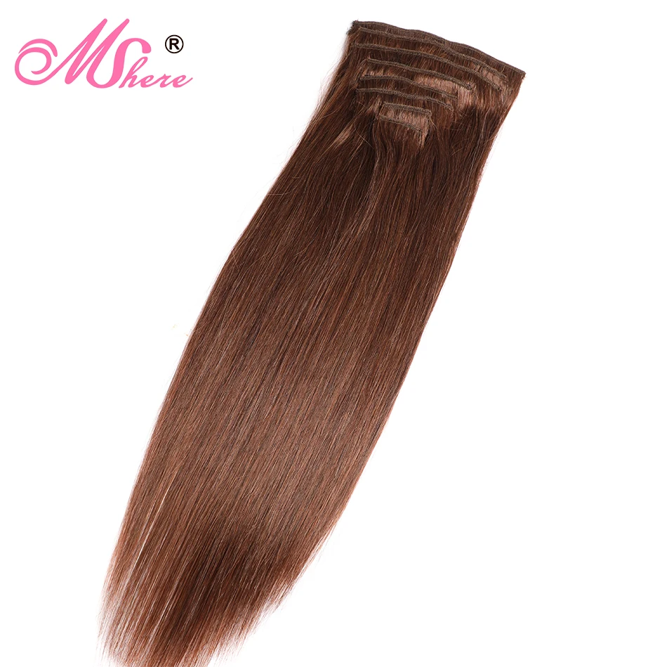 Прямые накладные Человеческие волосы Remy 8 шт./компл. 16 22 дюйма 100% человеческие 120