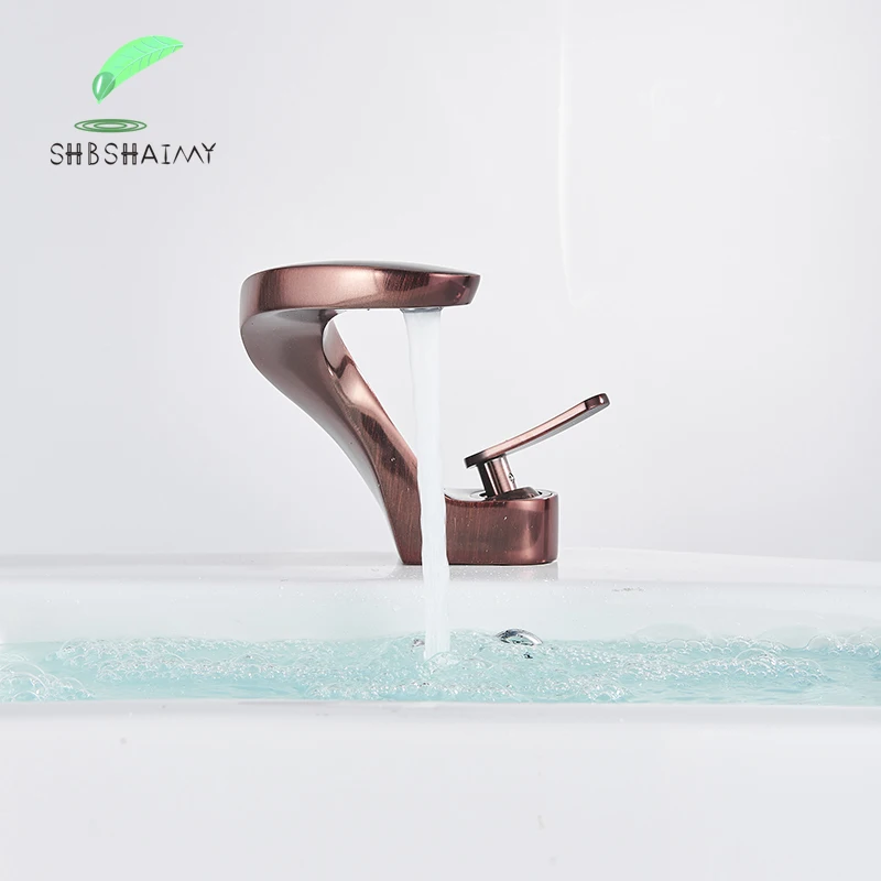 

SHBSHAIMY Bathroom Faucet Basin Sink Faucet Single Handle Cold and Hot Mixer Taps Beautiful Curve Design