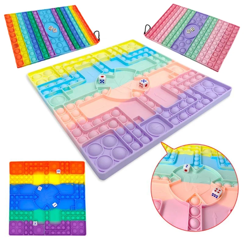 Большая популярная игра шахматная доска с радугой пузырьки игрушки-антистресс