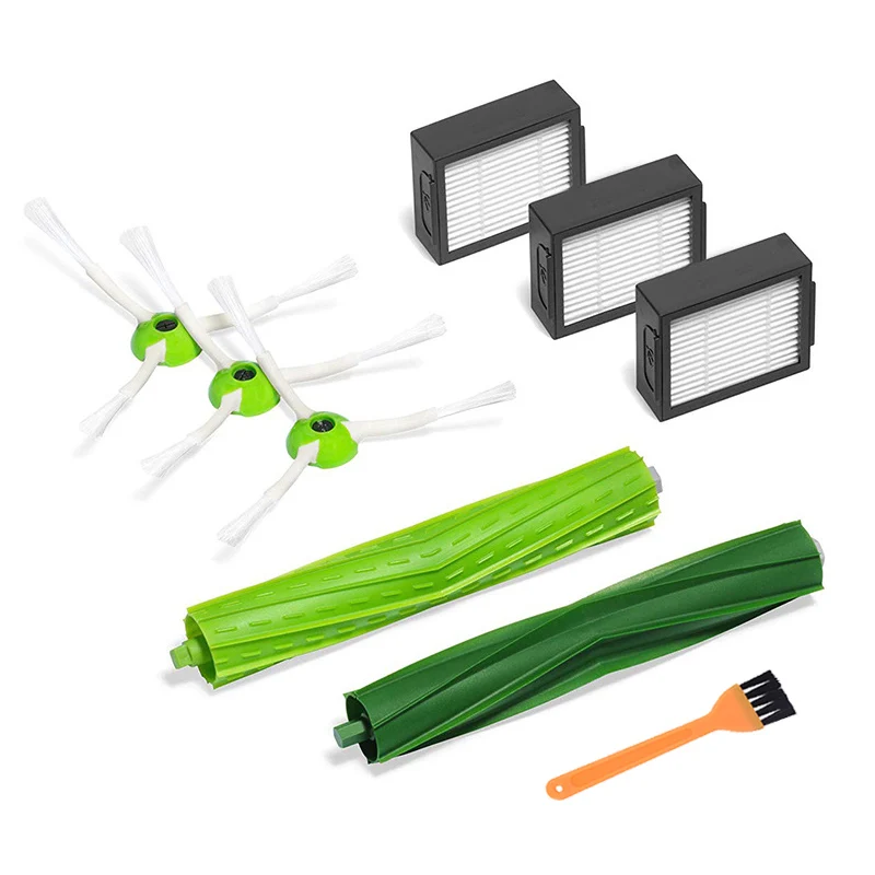 HXL6117 3 Hepa фильтр+ 3 боковые щетки+ 2 Роликовые щетки для iRobot Roomba i7+ E5 E6 I E серии запчасти для робота-пылесоса аксессуары - Цвет: HXL6117