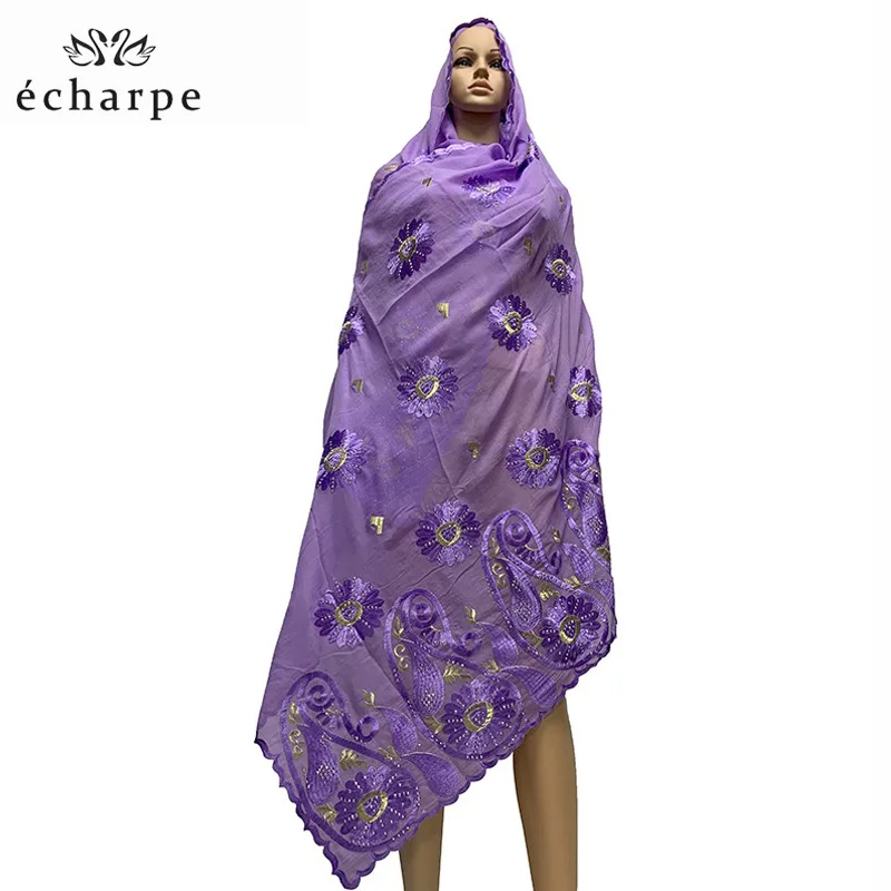Новые африканские женские шарфы с вышивкой 100% хлопок большой шарф камнями для