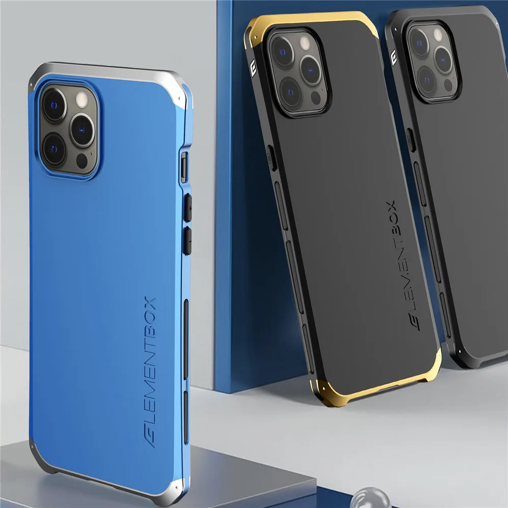 Противоударный металлический бронированный чехол для iPhone 11 12 Pro Max алюминиевый из