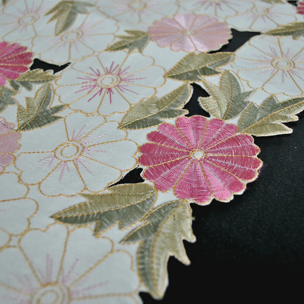 

Practical Vintage Oval Embroidered Satin Fabric Durable 1 pcs High Quality