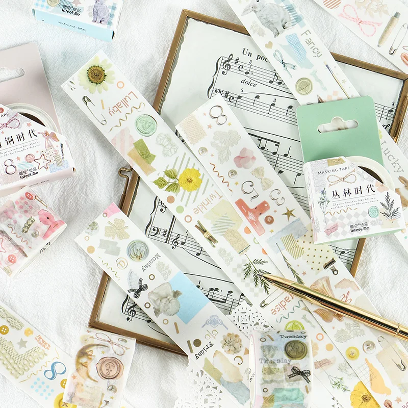 6 шт./лот бумажная декоративная лента Серии tiny Times Маскировочная Васи