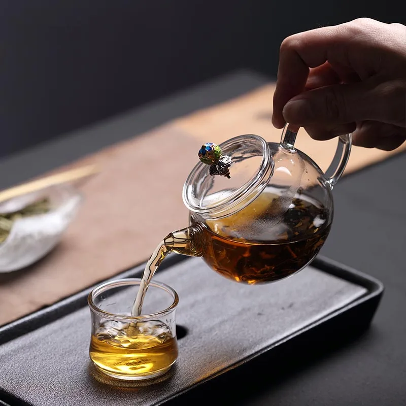 200/250 мл термостойкий мини чайник стеклянный Китайский цветочный кунг-фу бытовой