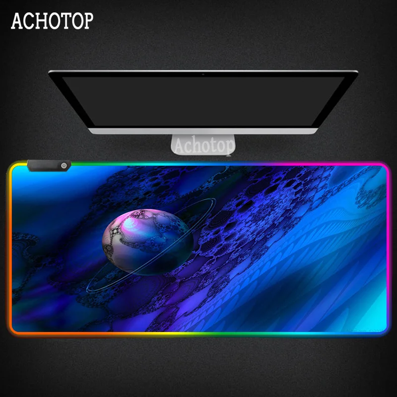 

Blue Purple Cloud Space Mouse Pad RGB Gaming Large Colorful Luminous mousepad PC Gamer Computer LED Light Desk Mat Keyboard Pads