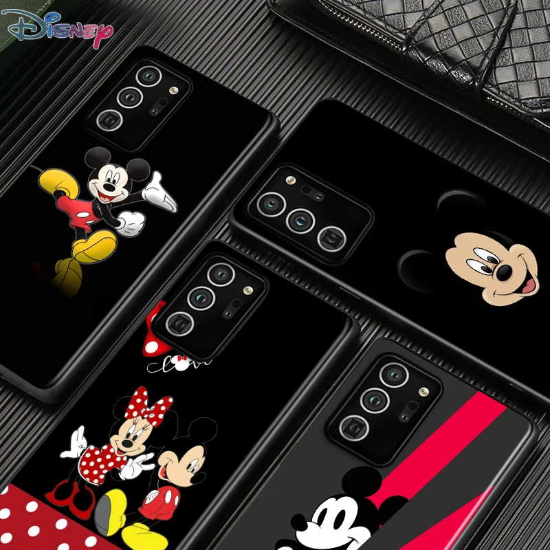 

Disney Cute Mickey Mouse Shockproof Cover for Samsung Galaxy S21 S20 FE Ultra Lite S10 5G S10E S9 S8 Plus Black Phone Case