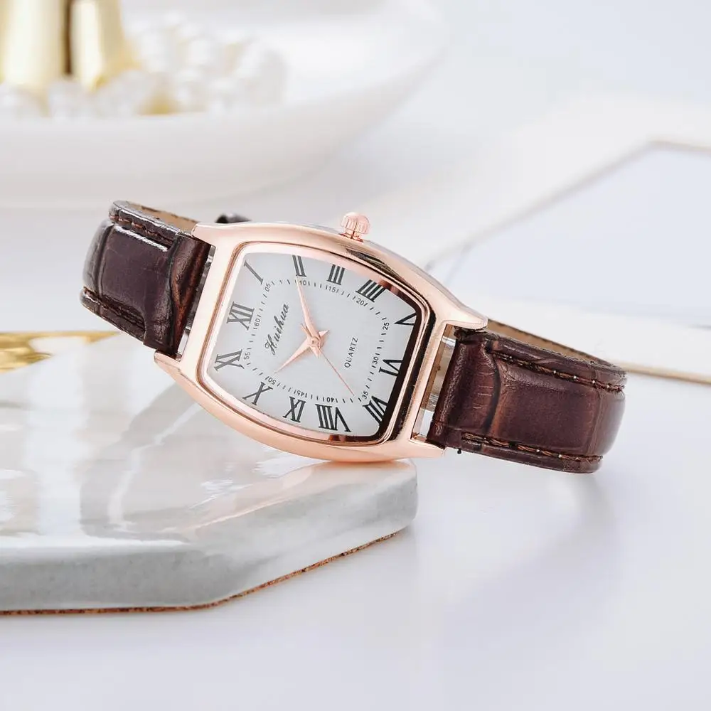 

Casual WomenS Watches Bracelet Leather Strap Oval Quartz Ladies Watch Women Clock Wrist Watch Relogio Feminino Brown Clock