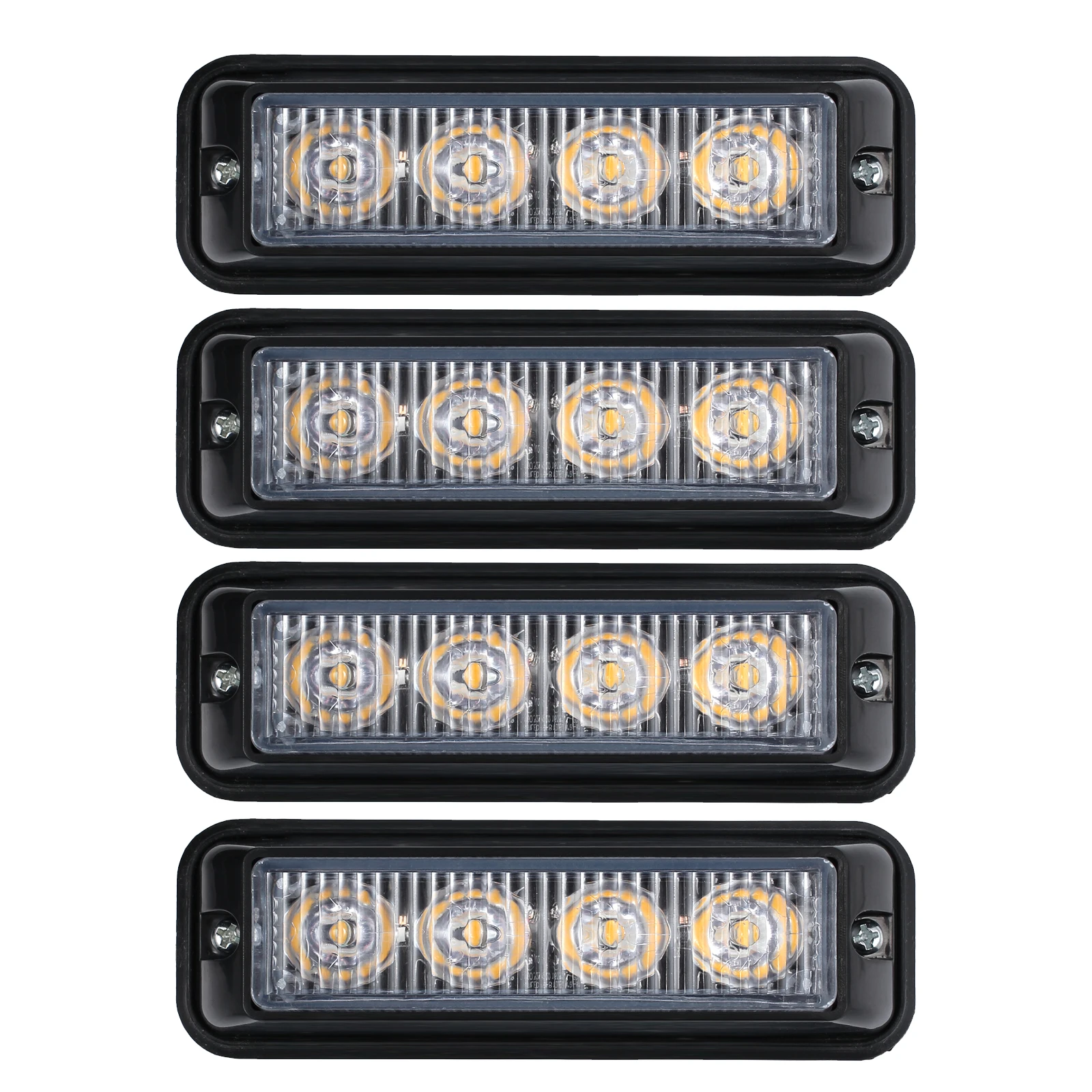 

AUTOUTLET 4 pcs One set of Flashing Light with mounting bracket with Double-sided sticker Amber for TRUCKS, LORRYS flashing mode