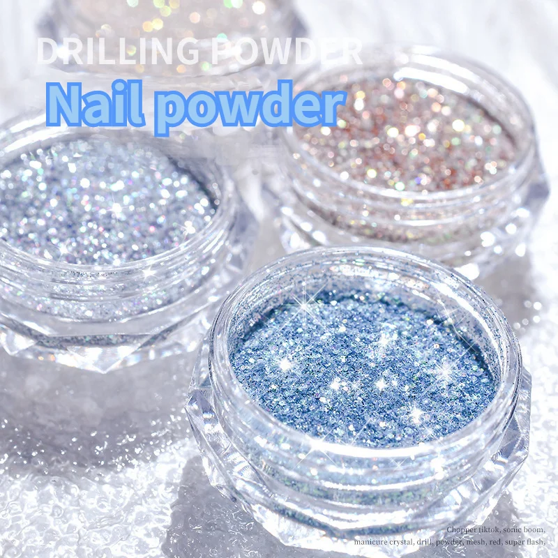 

8 colors Shiny Crystal Nail Art Glitter Flakes DIY Colorful Slice Nail Art Decorations Pink Crystal Glitter Bright Fine Powder