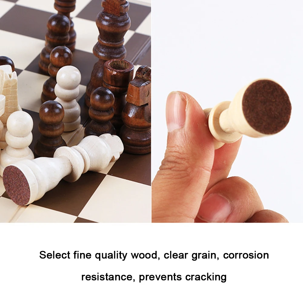 

Wooden Chess Five-in-a-row Go Two In One Parent-child Interaction Early Education Game Foldable Chess Children Educational Toys