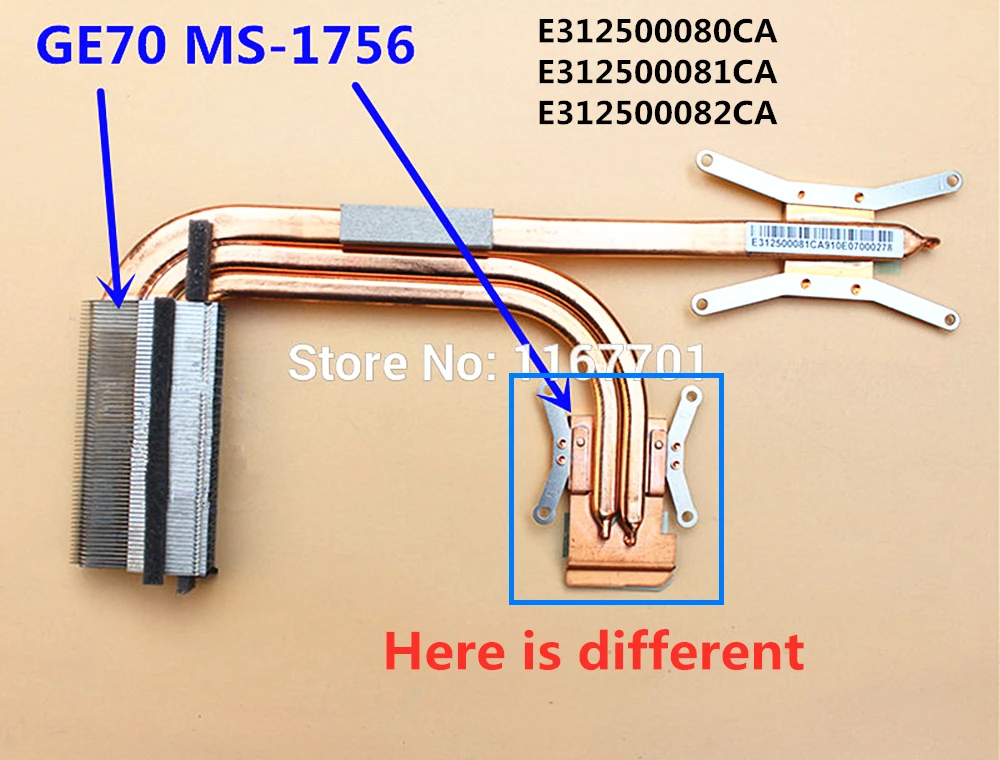 Радиатор для охлаждения процессора ноутбука/ноутбука MSI GE70 2PC 2PE 2QE 2OC 1756 1757 1759