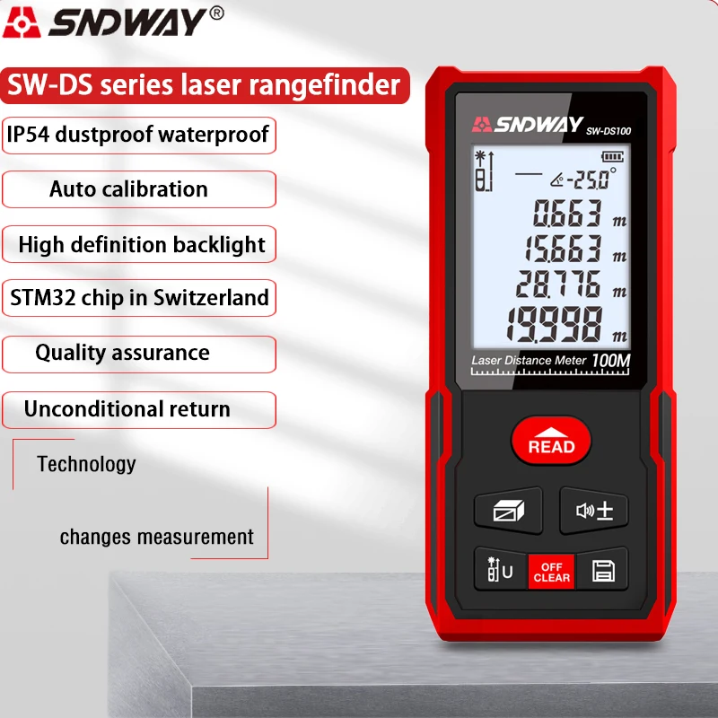 

Sndway laser rangefinder distance meter 40m 50m 70m 100m 120m electronic roulette digital trena laser tape measure range finder