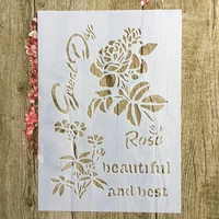 a4 29 21cm rose diy stencils wall painting scrapbook coloring embossing album decorative paper card template