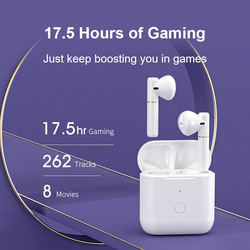 

T8S wireless bluetooth headphones binaural sports running Earphones semi-in-ear long battery life