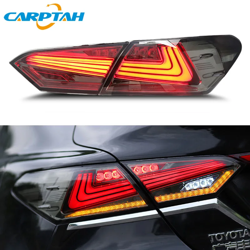 

Car styling 2pcs Brake Reverse lamp Taillight LED Tail Light Assembly Lamp rear parking light for Toyota camry 2018 2019 2020
