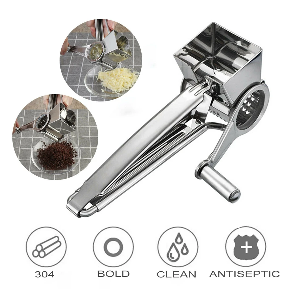 

Hand-cranked cheese grinder Stainless steel rotary cheese grater Multi-function cheese grinder three-piece set