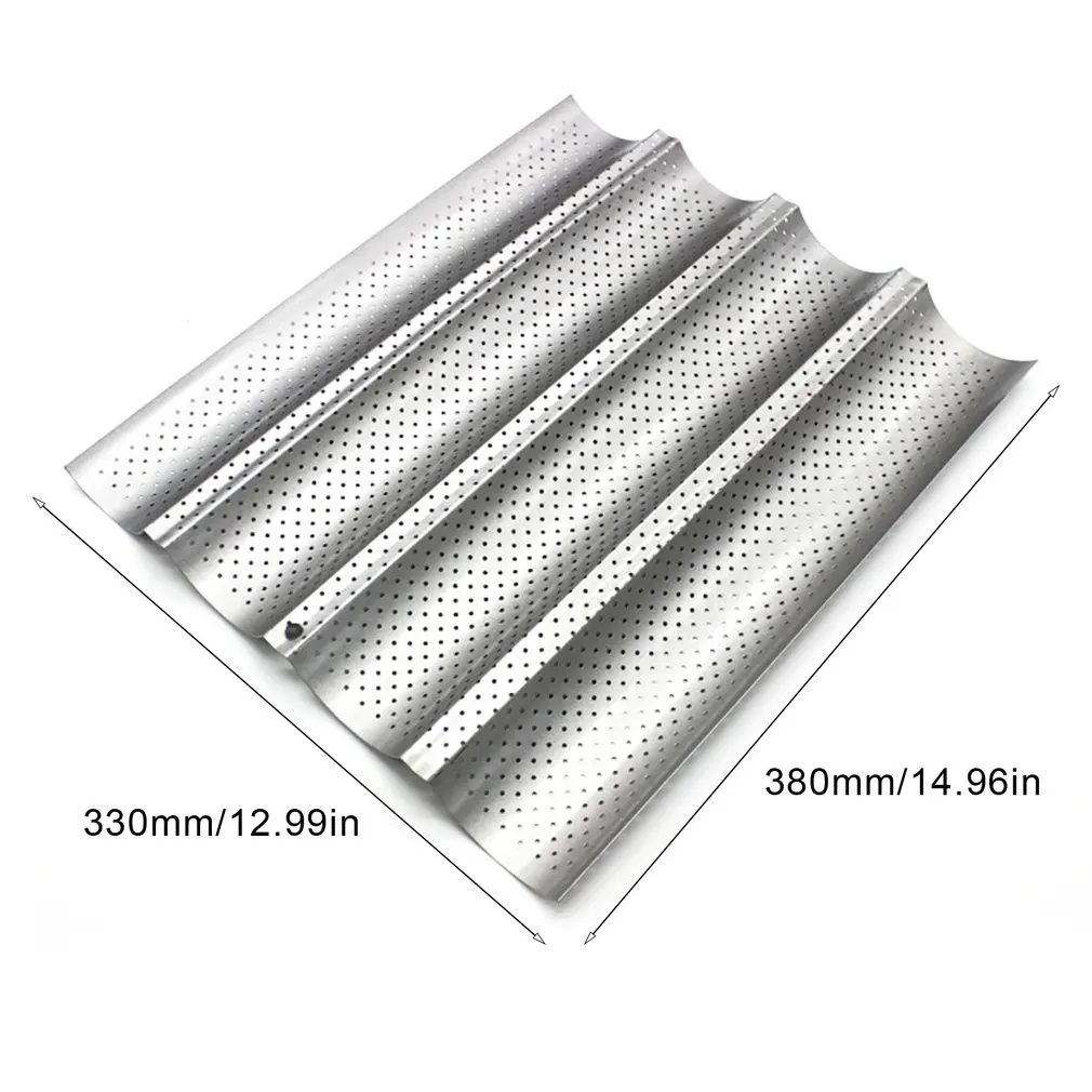 

French Bread Baking Mold Bread Wave Baking Tray Practical Cake Baguette Mold Pans 3 Groove Waves Bread Baking Tools