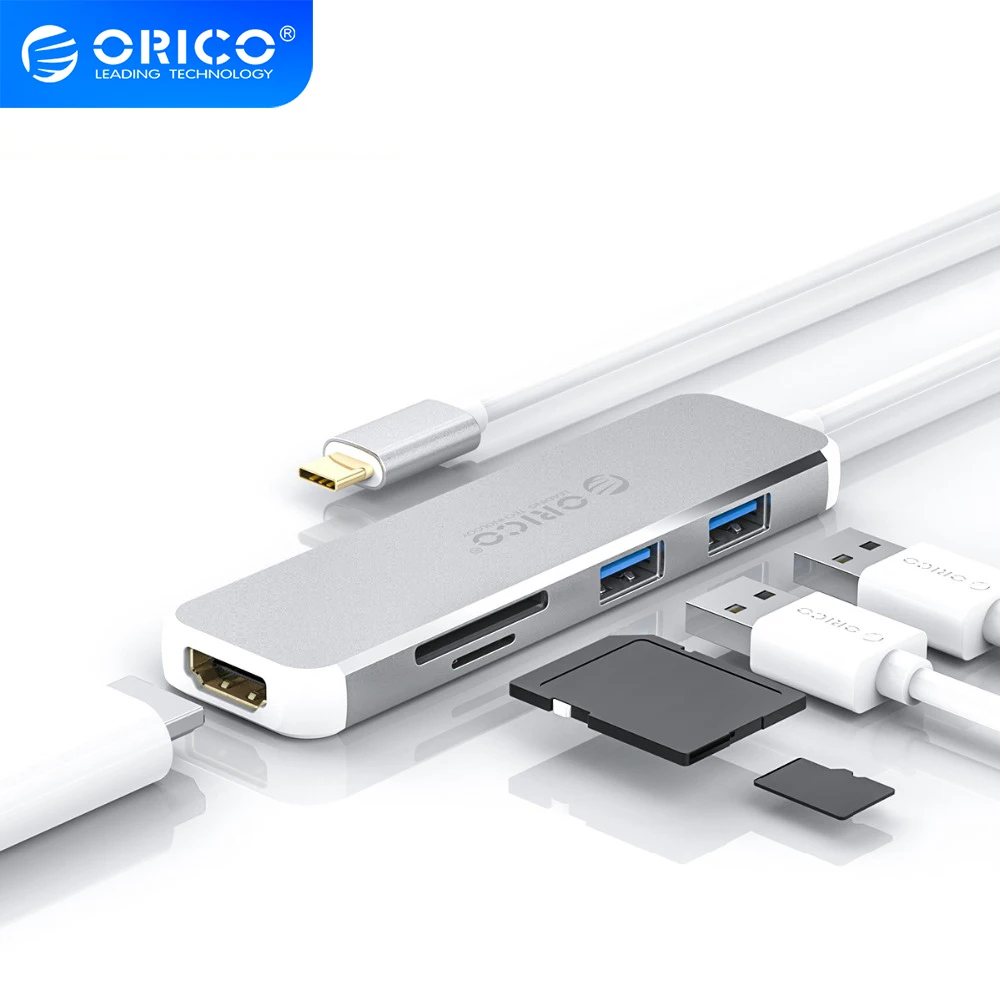 ORICO USB концентратор C к 3 0 HDMI совместимый VGA адаптер алюминиевый сплав сплиттер для