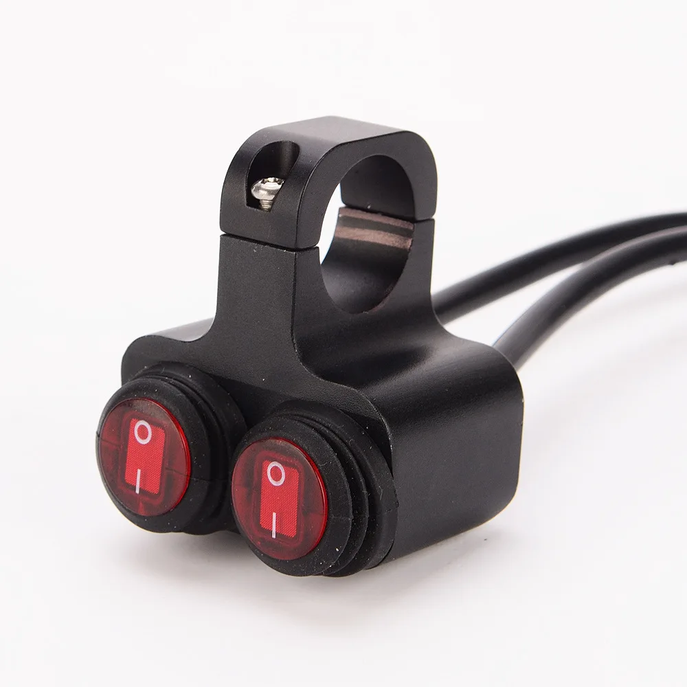 12v 16A Мотоцикл с ЧПУ Алюминий переключатель 24 26 мм красный светильник 2 Way руль