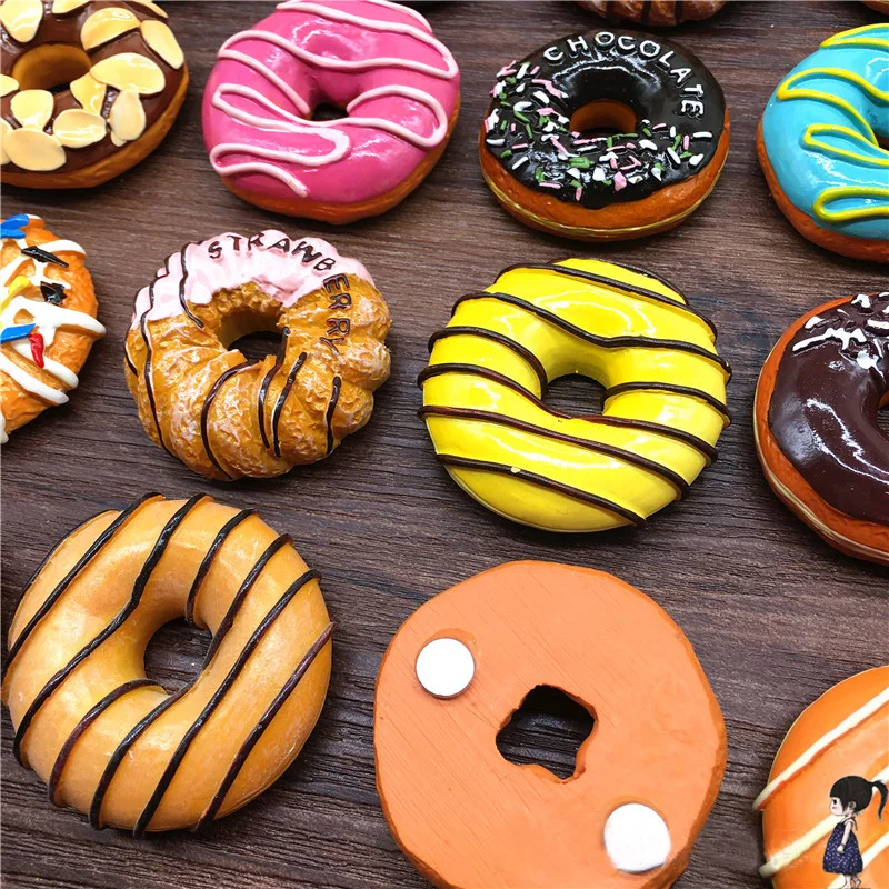 Креативная имитация десертного пончика стерео смола трехмерный магнит на