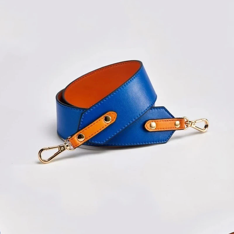4-Blue front Бренд BAMADER, высокое качество, натуральная кожа, сумка на ремне, новая мода, широкий плечевой ремень, роскошный ремень для сумки, сумки, аксессуары - Цвет: 4-Blue front