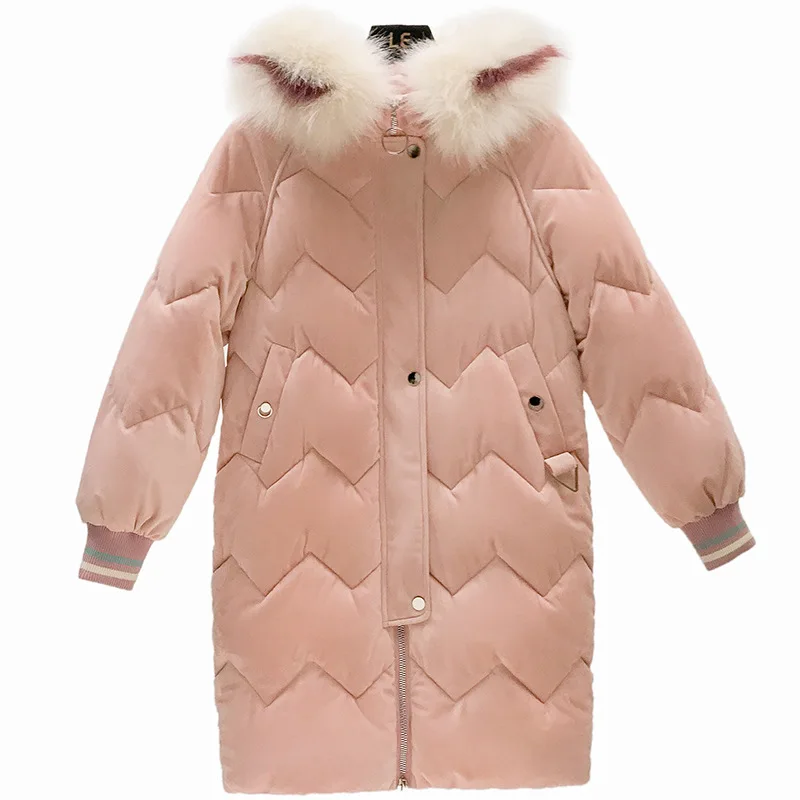 Зимняя новая Корейская версия длинная утолщенная хлопковая стеганая куртка с