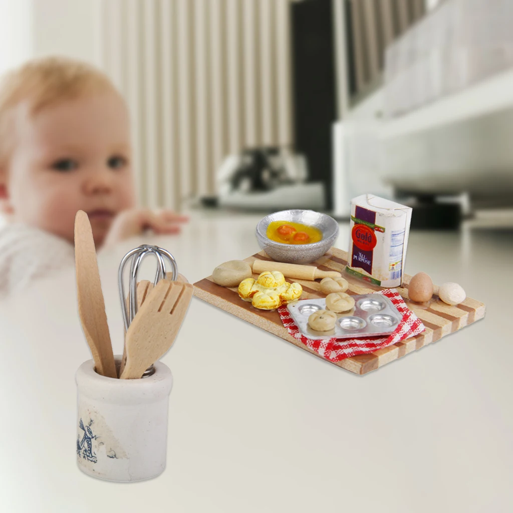 1/12 миниатюрный кухонный нож для кукольного домика еды яиц молока хлеба|Детские