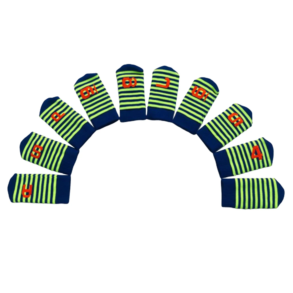 

10Pcs Golf Irons Head Cover Anti-Slip Soft Iron Putter Club Headcover Sock Bag