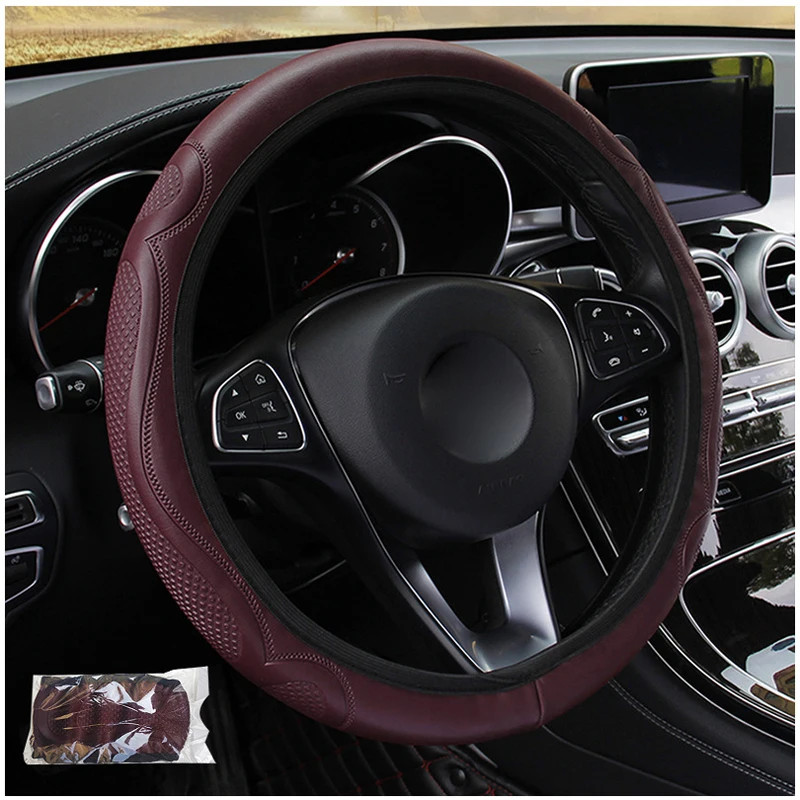 Car Steering Wheel Cover Funda Volante Braid on the wheel Volan Comfortable Durable For 37 38 CM Auto No Inner Ring | Автомобили и