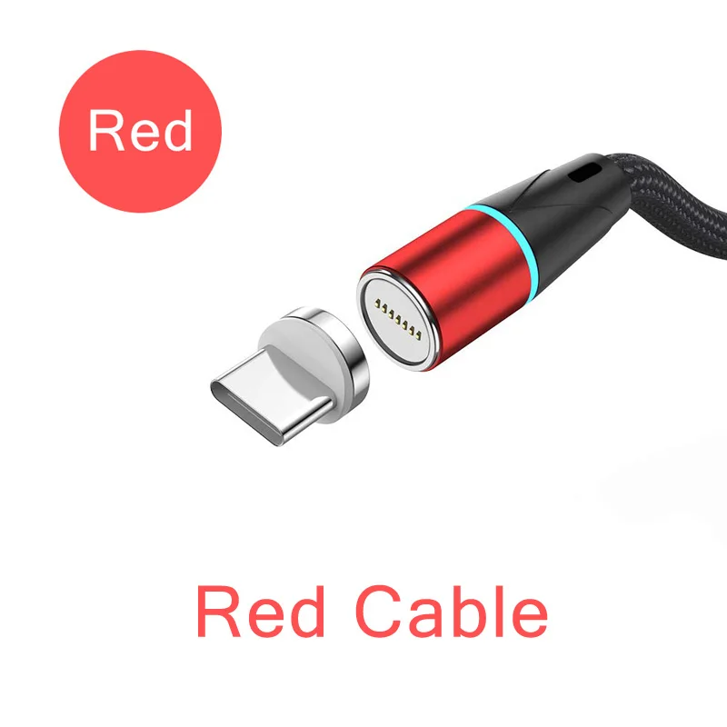 CANDYEIC 1 м USB C магнитные кабели для зарядки зарядное устройство Шнур для передачи данных зарядный провод для huawei P30 Pro Xiaomi Redmi Note6 pro телефонные кабели - Цвет: 12G Red Cable
